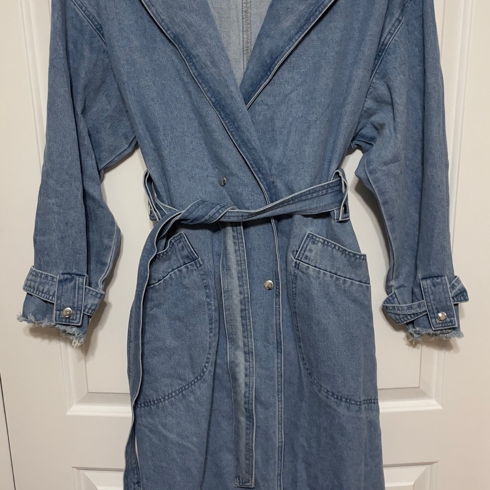 LOLA JEANS Avery-Pb Denim Trench Coat size S Excellent Condition - Picture 4 of 7